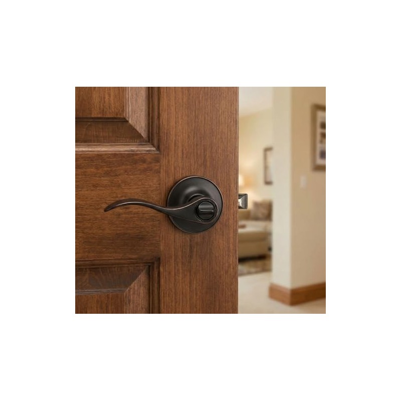 Designers Impressions Kingston Design Oil Rubbed Bronze Privacy Door Lever