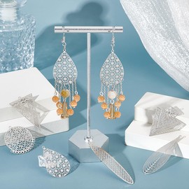 UNICRAFTALE 32Pcs 8 Styles Bohemian Style Charms Brass Charms Filigree Pendants Mixed Shapes Triangle Round Teardrop Charm for DIY Earring Necklace Jewelry Making