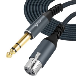 Twozoh XLR Female to 6.35 mm TRS Cable 5 m, Braided Jack Stereo 6.35 mm Male to 3 Pin XLR Microphone Cable (Professional/HiFi)