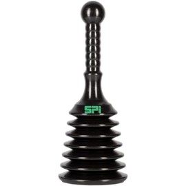 SPi Sink and Drain Plunger for Bathrooms, Kitchens, Sinks, Baths and Showers. Small and Powerful, Commercial Style 'Plumbers Plunger' with Large Bellows