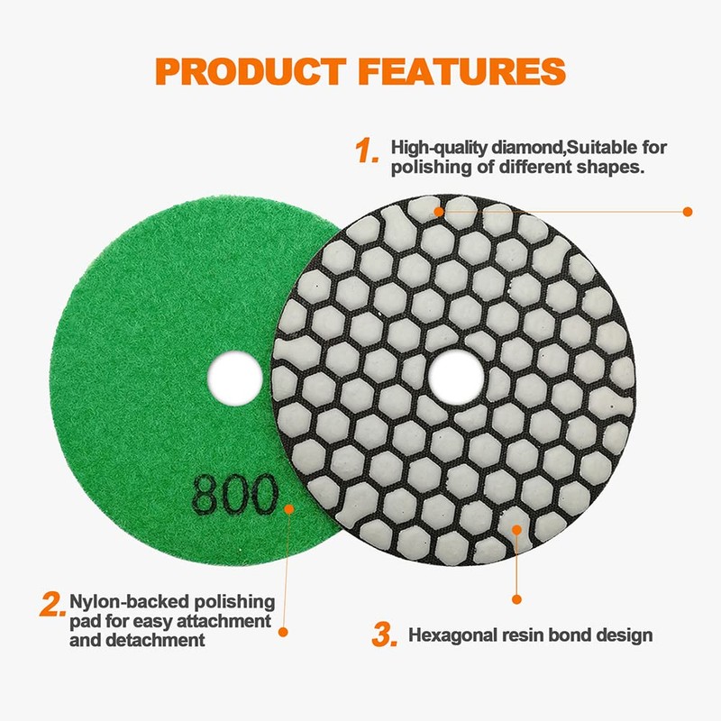 BRSCHNITT Diamond Polishing Discs Set 100 mm - #400 Dry