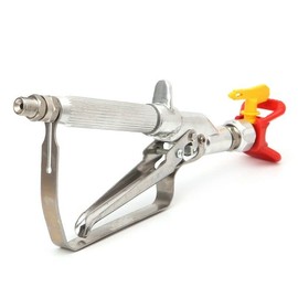 Tpaitlss Airless Paint Spray Gun, Inline Celling Spray Gun 3600PSI with 517 Tip and 10 inch Extension Pole Silver