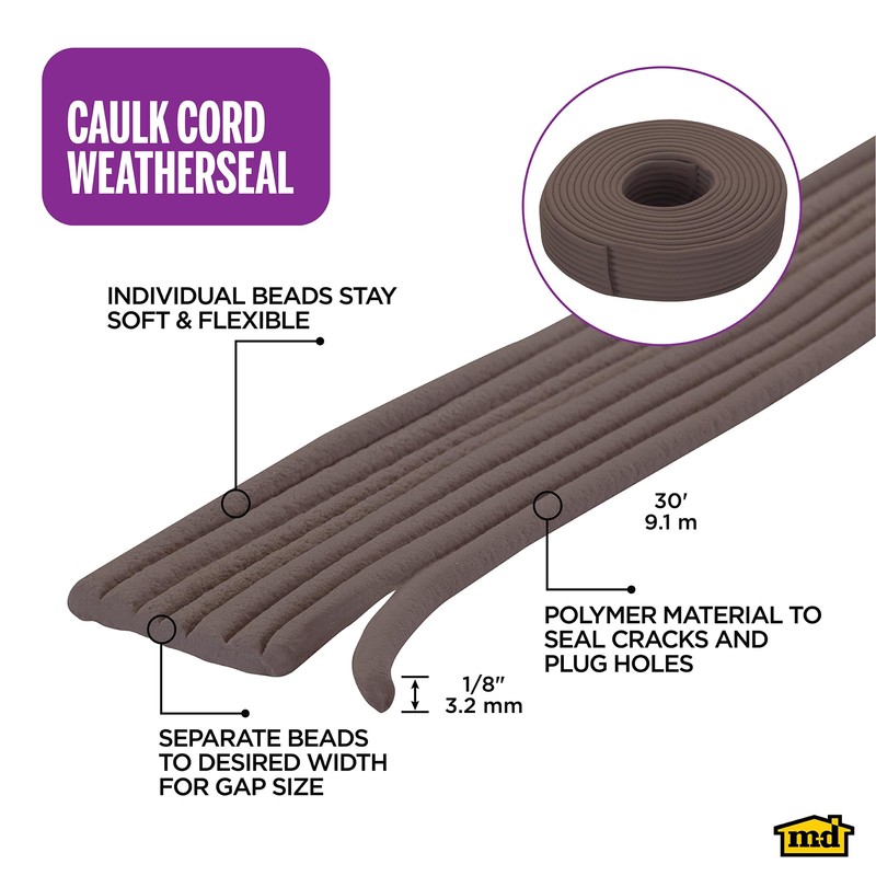 M-D Building Products Replaceable Caulk Cord Weatherseal: Quick and Effective