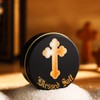 Reallnaive Blessed Salt Cellar Holy Salt Container with Gold Cross