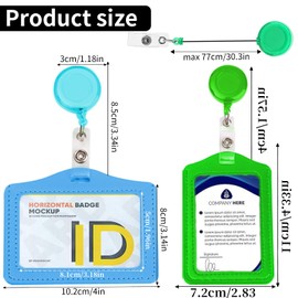 Yoirzit ID Card Holder with ID Yo-Yo Pack of 10, PU Leather ID Holder, Multicoloured ID Holder, Card Case, ID Card Holder with Clip for Students, Teachers, Nurses, Doctors