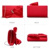 Dasein Women Elegant Satin Bow Flap Evening Bag Rhinestone Clutch