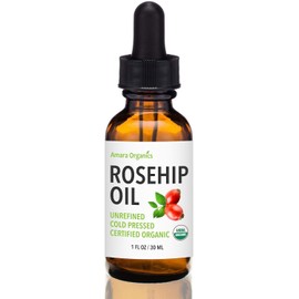 Aceite de rosa mosqueta – Certificado USDA orgánico – 100% puro, prensado en frío y sin refinar, 1 oz