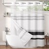 AmazerBath No Hook Shower Curtain and Liner Set, Shower Curtain