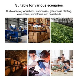 Industrial Thermometer Hygrometer Digital Temperature Humidity Meter with LED Screen Display and Temperature Humidity Alarm Settings for Factory Workshops Warehouses Greenhouse