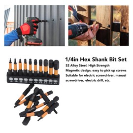 Hex Bit Set, 20 Pcs Allen Wrench Drill Bit Set Magnetic Screwdriver Bit Set, 1/4 Shank Metric and Imperial Allen Key Drill Bit Set Hex Head Allen Wrench Drill Bit Set