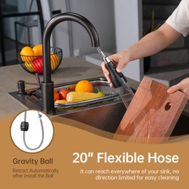 APPASO Oil Rubbed Bronze Kitchen Faucet, S304 Stainless Steel Kitchen Faucets with Soap Dispenser and Pull Down Sprayer 3 Modes, High Arch Single Handle Sink Faucet Bronze