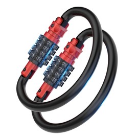 Combination Locks, Heavy Duty Carabiner Clips, Ultra Large D-Shaped Code Combo Lock for Looped Bike Security Cable Lock, Helmet Lock, Bike Lock, Fence Lock, Travel Case Lock (2, Red)