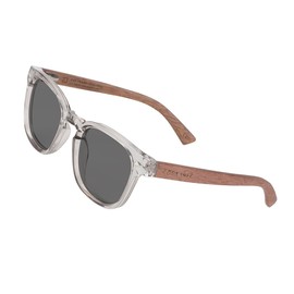 COCA TREE HD Polarized Wood Sunglasses for Men and Women UV400 Protection Sports Classic Retro (Crystal grey- Walnut)