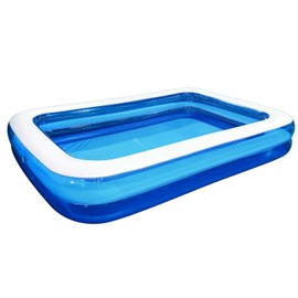 Inflatable Kiddie Swimming Pool,Outdoor Blow Up Rectangular Pool for Kids and Toddler(120"x72"x20")