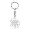 Amaxer Metatrons Cube Keyring Metatron Protection Statement Hollowed Stainless Steel