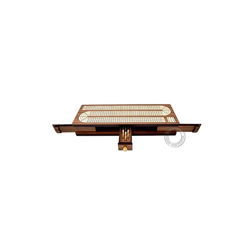 House of Cribbage - Tablero continuo con incrustaciones de madera