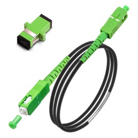 Bangun SC/APC to SC/APC Fiber Optic Internet Cable, Armored Single Mode Patch Cable, Fiber Optic Jumper Optical Patch Cord - SIMPLEX - 9/125um - OS1/OS2 Compatible, LSZH Black, 1m