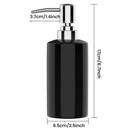 Nuscen Black Ceramic Soap Dispenser -250ml Square Hand Wash Pump for Luxurious Bathrooms, Kitchens, and Hotels | Elegant Shampoo Lotion Bottle | Sleek Design, Easy Dispensing | Modern Living Spaces