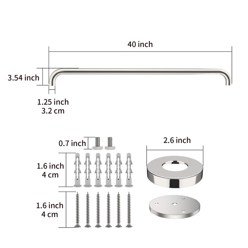 2 Pack 40 Inch Shower Grab Bar, ZUEXT SUS304 Stainless