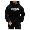 SweatyRocks Men's Casual Hooded Sweatshirt Letter Print Long Sleeve Drop