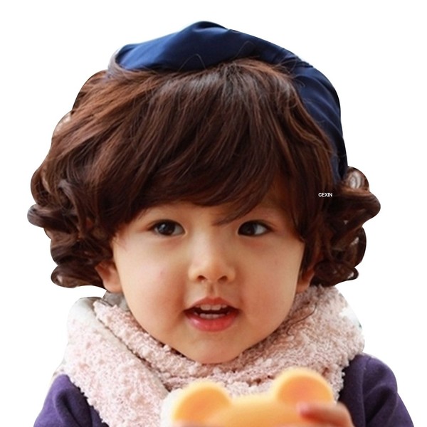 CEXIN Full Wig Baby Kids Wig Natural Short Curly Studio
