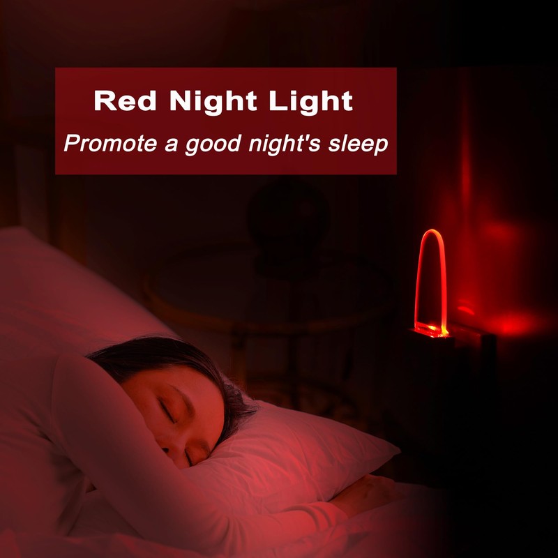 GREENIC Red Plug in LED Night Light 2 Pack Dusk