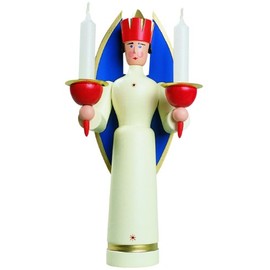 Seiffener Volkskunst - Kerzenhalter "Engel" - Weihnachtsengel - 25cm - Made in Germany