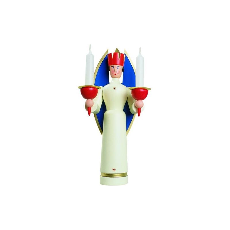 Seiffener Volkskunst - Kerzenhalter "Engel" - Weihnachtsengel - 25cm -