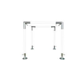 4-Leg Square Flat Top Booth Canopy and Event Tent EMT Pipe Fitting Set (Choose Size) (Connects 1" Pipes)