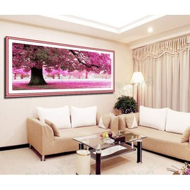 R-STYLE Cross Stitch Embroidery Kit with Embroidery Tool Set (Cherry Blossom, Pattern)