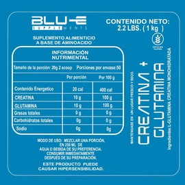 Blu-e Supplements Creatina  Glutamina 1kg