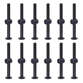 Swpeet 25Pcs Black M6 × 65mm Crib Hardware Screws, Hex Socket Head Cap Crib Baby Bed Bolt and Barrel Nuts with 1 x Allen Wrench Perfect for Furniture, Cots, Crib Screws (M6x65mm)