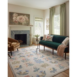 Loloi Rifle Paper Co. Rosa Collection RSA-03 Cream 2'-6" x 9'-6" Runner Rug