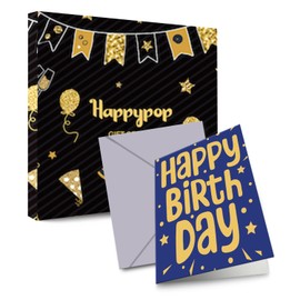 HAPPYPOP 70th Birthday Gifts Ideas - Socks for 70 Year Olds, 70th Birthday Gifts with Greeting Card for Him Her, Best Gifts for 70 Year Old Man Woman In Black