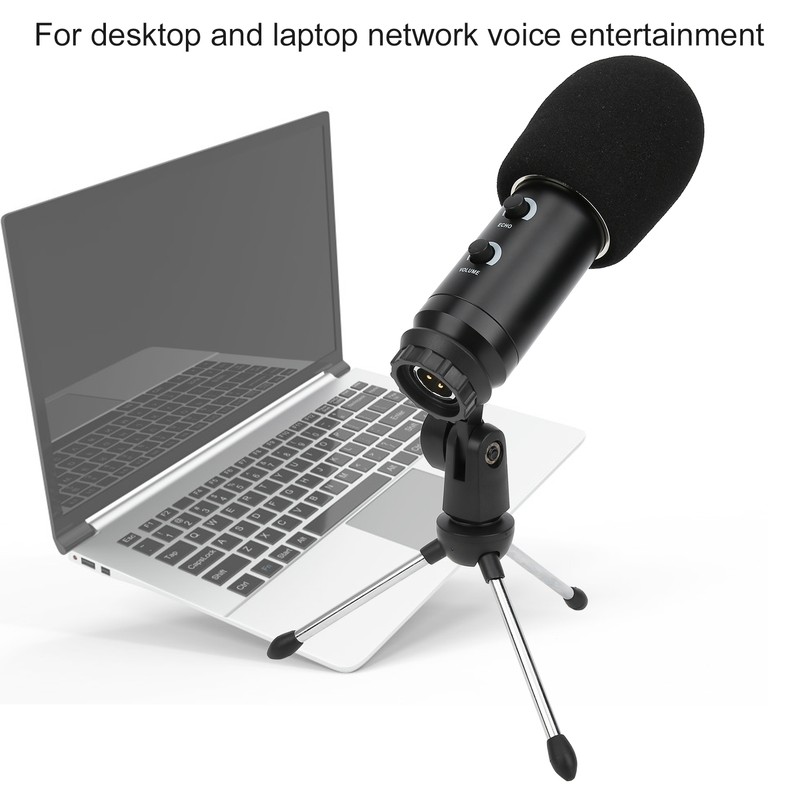 K8 Microphone 3‑Pin Interface Condenser with ECHOVOL Control USB 3.5mm