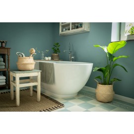 Decorasian Belly Basket, Braided Seagrass Large and Small - Basket Planter in Straw or Raffia Look - Seagrass Basket with Handle for Carrying - 2 Pieces 30 cm