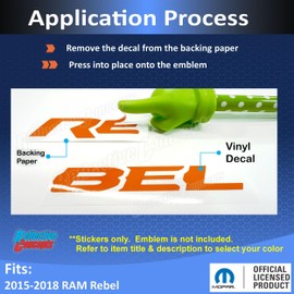 Reflective Concepts - Rebel Emblem Inlay Decal Sticker -Fits: 2015-2018 Ram Rebel - (Color: Reflective Medium Blue)