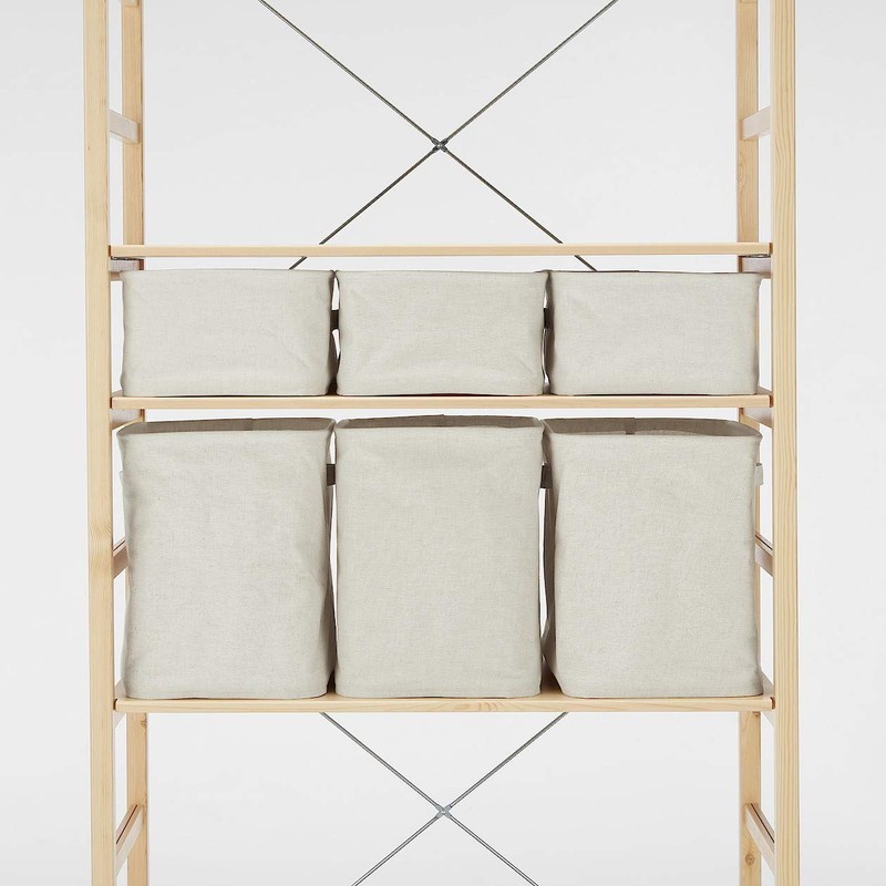 MUJI 38369752 Polyester Cotton Linen Blend, Softbox, Rectangle, Small, Approx.