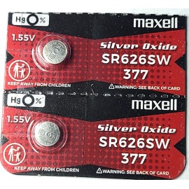 Maxell 2 PACK MAXELL 377 SR626SW SR626 SILVER OXIDE (GOOD EXP 12/30) FREE SHIPPING