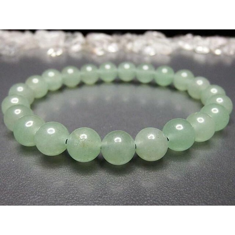 [石街] AAA アベンチュリン 8mm前後 天然石 ブレスレット 癒し 健康運 (約184mm (メンズLL+サイズ))