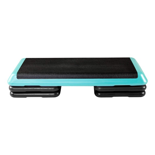 The Step (Made in USA) Original Aerobic Platform – Health Club Size – With Four Original Risers (Teal Platform with Black Risers), One Size