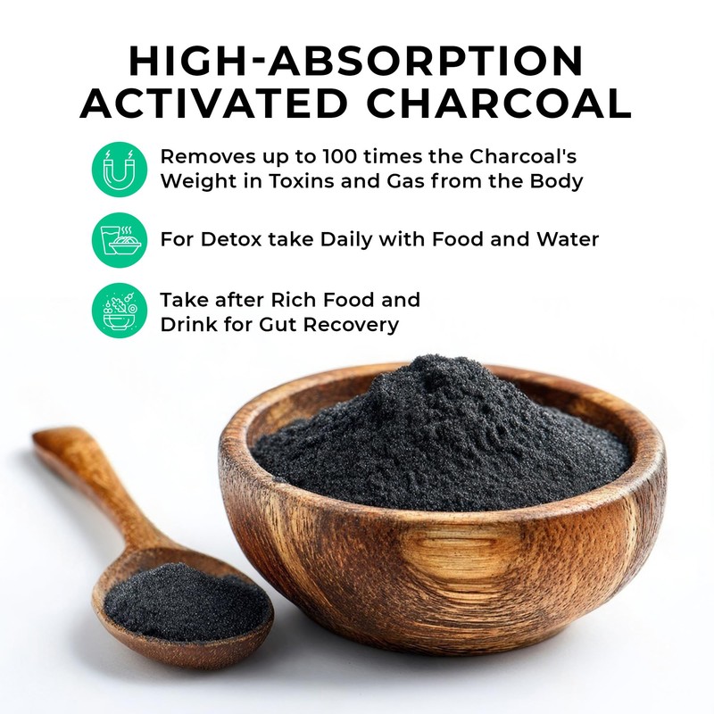 High Strength Activated Charcoal Capsules | 334mg Per Capsule (not