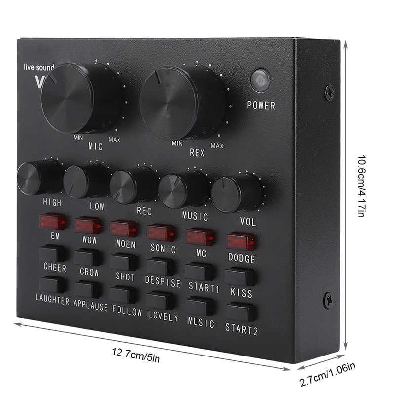 V8 Multifunctional Live Sound Card Intelligent Volume Adjustable Multiple Funny