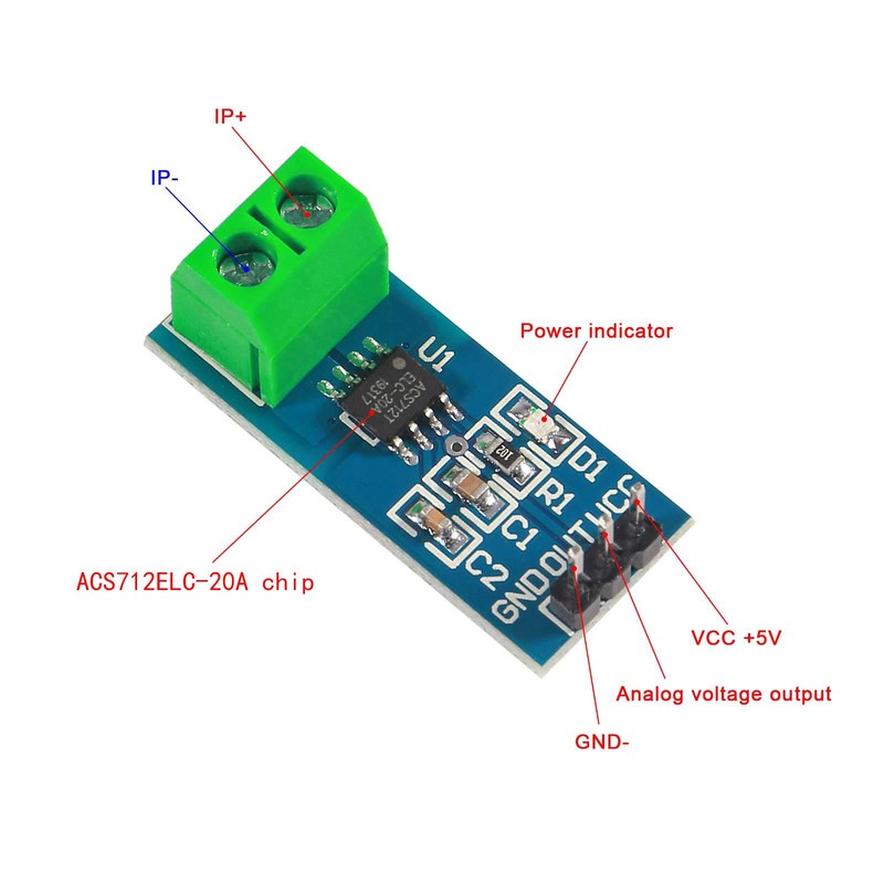 3PCS 20A Range Current Sensor ACS712 Module AC/DC for Arduino