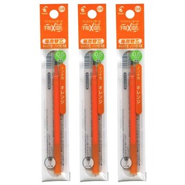 Pilot LFBKRF12EFO FriXion Ball Refill, 0.5mm, Orange, 1 Pack x 3 Pack Set