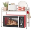 NETEL Expandable Microwave Stand,2 Tier Metal Kitchen Countertop Organizer Shelves