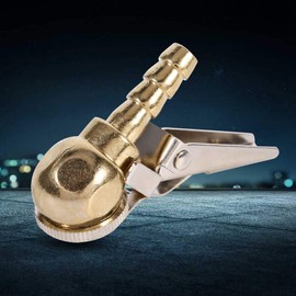 Tyre air chuck, ball foot air chuck, hose barb, clip-on ball, foot air chuck tool, ideal tyre pressure gauge fitting (2 pack)