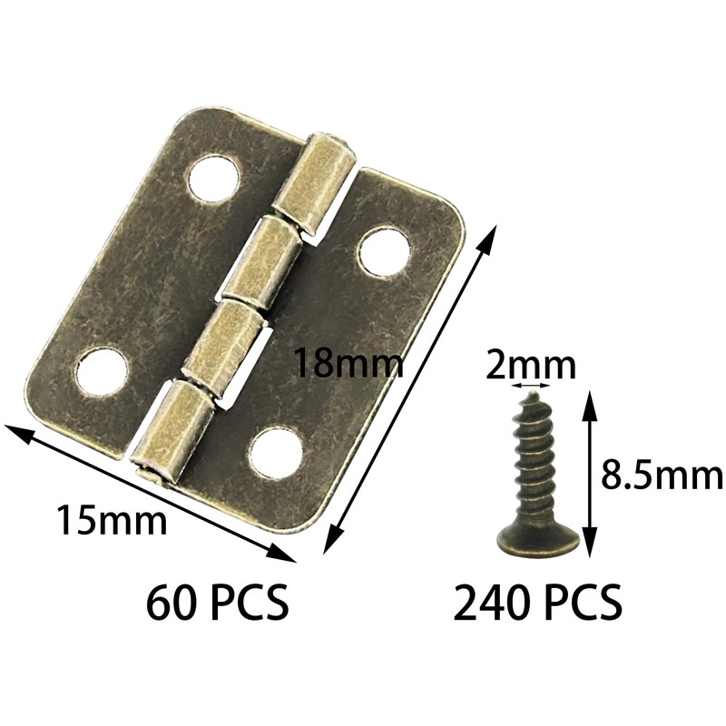 60 PCS Small Mini Hinges for Jewelry Boxes and Storage