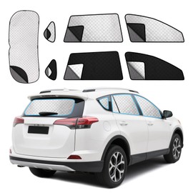 ZATOTOO Car Window Shades for Toyota RAV4 2019-2024 Sun Shade for Side Window & Rear Windshield Window Double Layer for Privacy Protection UV Heat Insulation for Camping Parking(No Front Windshield)