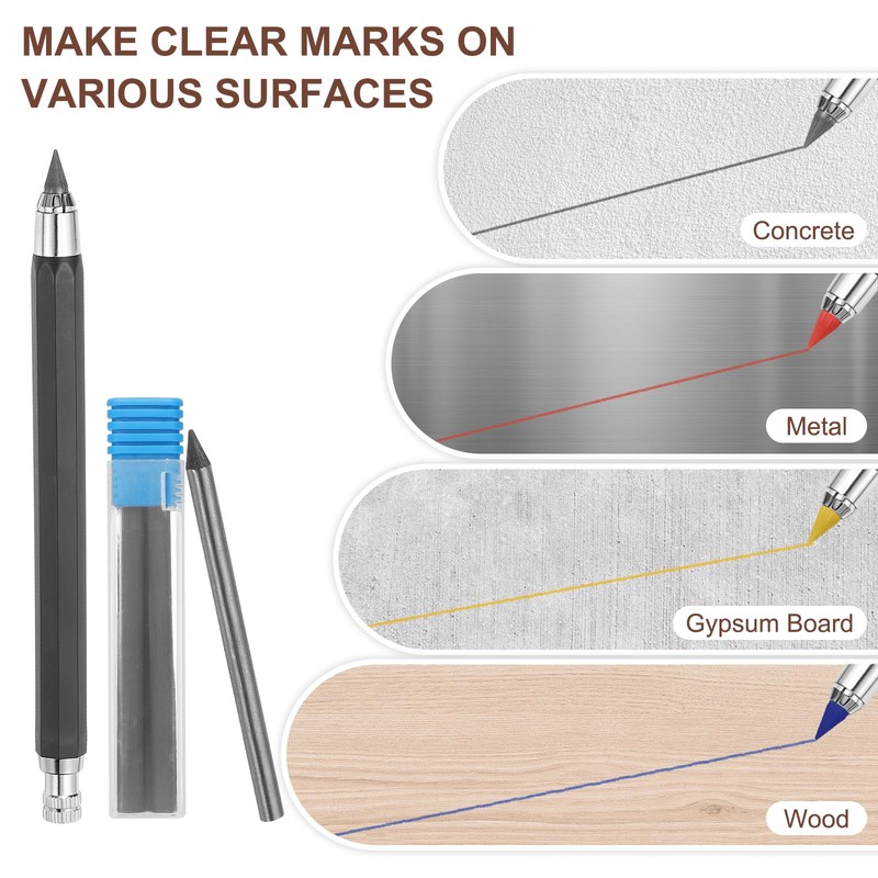 PATIKIL 5.6mm Mechanical Carpenter Pencil, Deep Hole Heavy Duty Woodworking